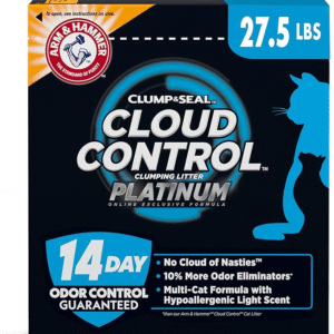 ARM & HAMMER Cloud Control Platinum Multi-Cat Clumping Cat Litter with Hypoallergenic Light Scent, 14 Days of Odor Control 27.5lb